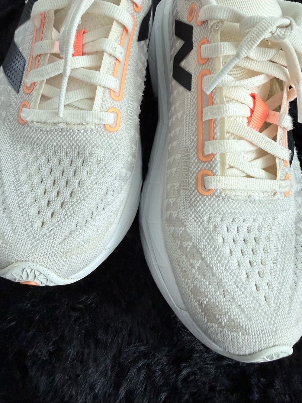New Balance White and Gray Trainers with Orange & Yellow Midsole Accent - Picture 8 of 12